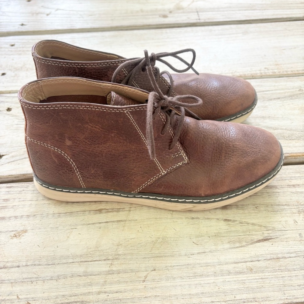 Johnston & Murphy Chukka Ankle Boot Mcguffey Brown Leather Lace Up Boys Size 4.5